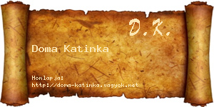 Doma Katinka névjegykártya